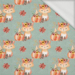 FOXES AND PUMPKINS pat. 2 / mint (FOXES AND PUMPKINS) - looped knit fabric