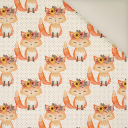 FOXES AND DOTS / white (FOXES AND PUMPKINS)- Upholstery velour 