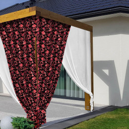 RED FLOWERS pat. 3 (RED GARDEN) - Woven fabric for outdoor curtains