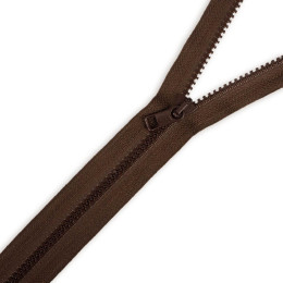 Plastic Zipper 5mm open-end 30cm - dark brown
