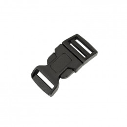 Plastic curved side release buckle 15 mm - black