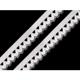 Elastic lace band 15mm - white