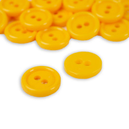 Round, two hole button 11,4mm - canary yellow