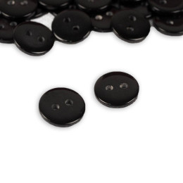 Round, two hole button 11 mm - black