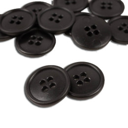 Round plastic button 20mm - black