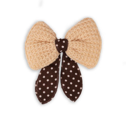 Decorative bow large 6,5x4cm - coffee with milk / brown