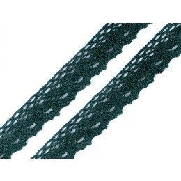 Cotton lace 28 mm - bottled green