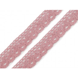 Cotton lace 28 mm - rose quartz