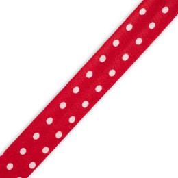 Cotton Bias Binding Tape in polka dots 15mm - red