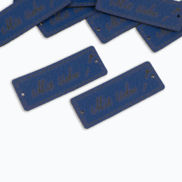 Mit liebe label - pin 1,5x4 cm - dark blue