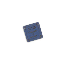 Uszyte z sercem Label - pin 2,5x2,5 cm - dark blue