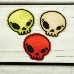 Embroidered iron-on with foil SKULL - mix
