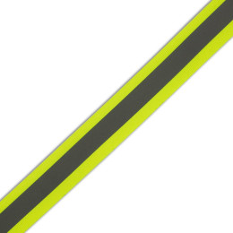 Webbing tape with reflective strip 20mm - neon yellow