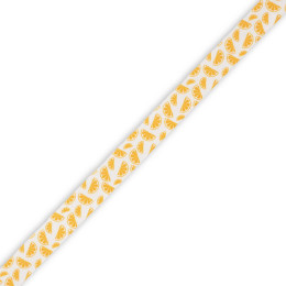 Cotton ribbon 15mm ORANGES - white
