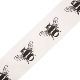 Cotton ribbon 45 mm - bumblebees