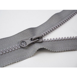 Plastic Zipper 5mm open-end 80cm - grey