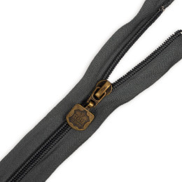 Spiral lock 16cm non-separable with decorative zipper ELAZAR - dark grey