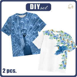 2-PACK - KID’S T-SHIRT - PEACOCK AND KINGFISHER - sewing set
