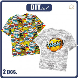 2-PACK - KID’S T-SHIRT - COMIC BOOK / wow - sewing set