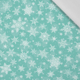 SNOWFLAKES PAT. 2 / mint - Cotton woven fabric