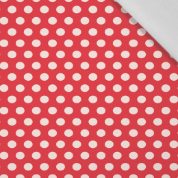 WHITE DOTS / red - Cotton woven fabric