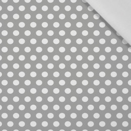 WHITE DOTS / grey - Cotton woven fabric