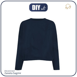 HOMEWEAR velour sweatshirt "EVA" - NAVY - sewing set