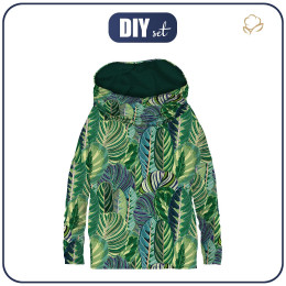 SNOOD SWEATSHIRT (FURIA) - GREEN JUNGLE pat. 1 (VINTAGE) - looped knit fabric 