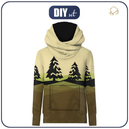 HYDROPHOBIC HOODIE UNISEX - FOREST TRAIL - sewing set