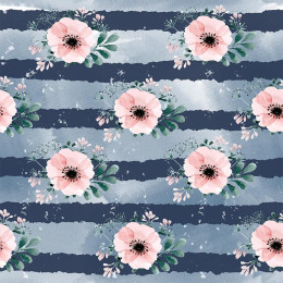 CEDRIC'S GARDEN / dark blue - Cotton woven fabric