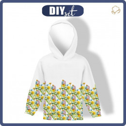 KID'S HOODIE (ALEX) - LADYBIRDS IN THE MEADOW (IN THE MEADOW) - looped knit fabric (134/140)