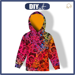 KID'S HOODIE (ALEX) - GAME OVER / COLORFUL SPECKS - sewing set