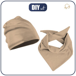 KID'S CAP AND SCARF (CLASSIC) - HAZELNUT / beige - sewing set