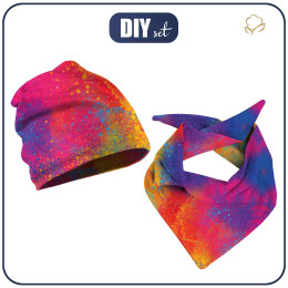 KID'S CAP AND SCARF (CLASSIC) - COLORFUL SPECKS 48-50
