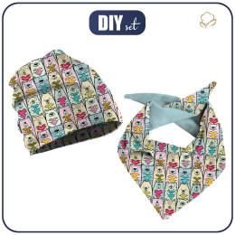 KID'S CAP AND SCARF (CLASSIC) - BEARS WITH HEARTS - sewing set