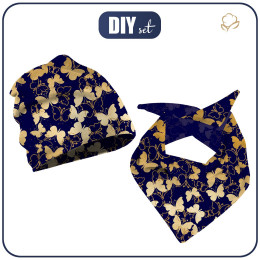 KID'S CAP AND SCARF (CLASSIC) - BUTTERFLIES / gold - sewing set