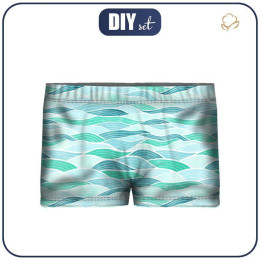 Boy's swim trunks - WAVES No. 2 / light blue 122-128