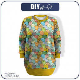 OVERSIZE WOMEN’S HOODIE (JULIA) - Colourful cats - sewing set