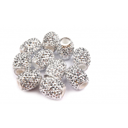 Transparent bead 13x15mm - silver