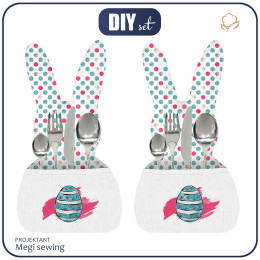 Cutlery bunny - GLITTER DOTS PAT 2 - sewing set