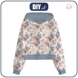 Cropped hoodie (IDA) - RETRO FLOWERS pat. 2 - sewing set