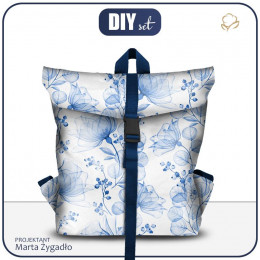 COURIER BACKPACK - FLOWERS pat. 4 (classic blue) - sewing set