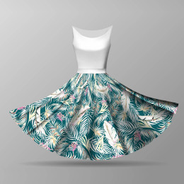 LEAVES AND FEATHERS - circle skirt panel