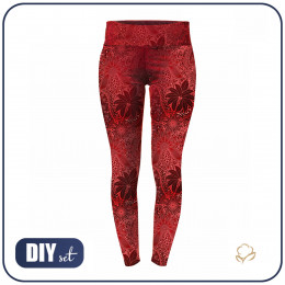 SPORTS LEGGINGS -  RED LACE