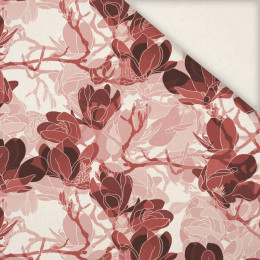 MAGNOLIAS pat. 2 (red) - Linen with viscose