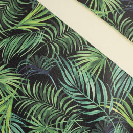PALM LEAVES pat. 4 / black - thick pressed leatherette