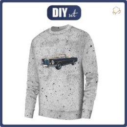 MEN’S SWEATSHIRT (OREGON) BASIC - RETRO CAR PAT. 4 / CONCRETE - looped knit fabric S