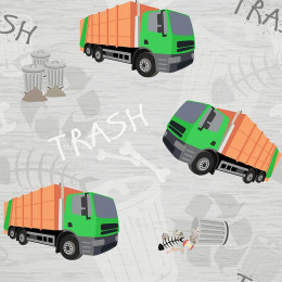 GARBAGE TRUCK - Cotton woven fabric