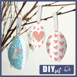 7 EASTER EGGS SEWING SET - RABBITS IN LOVE