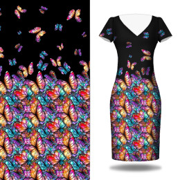 BUTTERFLIES / STAINED GLASS - dress panel Satin